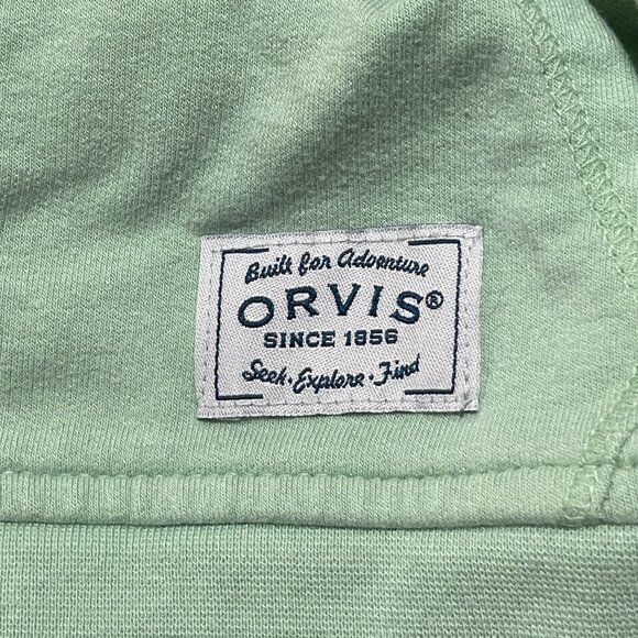 Orvis Women's Pullover Top Shirt Stripe Hoodie Long Sleeve Green White Size L La - Picture 5 of 9